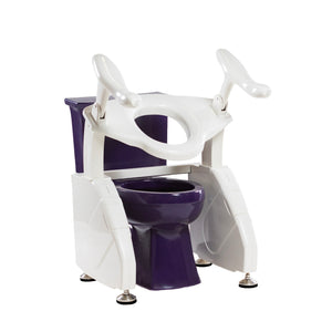 A toilet lift in the up position