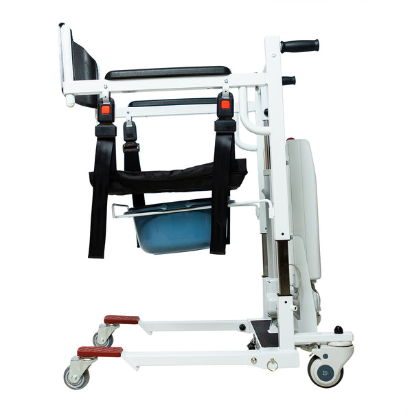 vertical toilet lift by Dignity Lifts with commode bucket