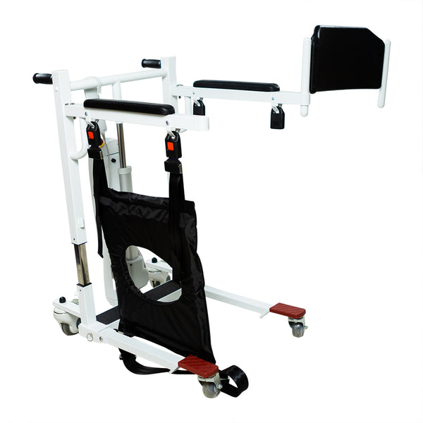 vertical patient handling toileting lift opened