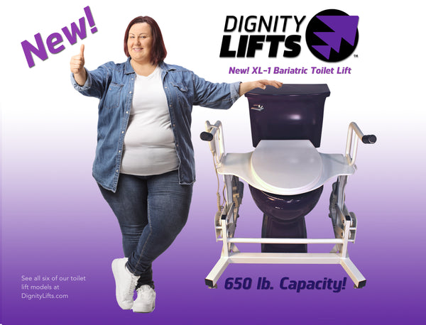 Marketing postcard Bariatric Toilet Lift by Dignity Lifts