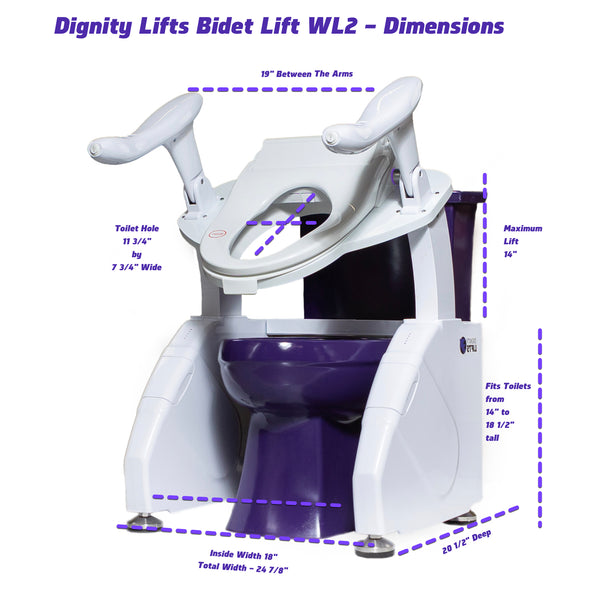 Bidet Toilet Lift With Dimensions