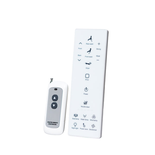 Bidet toilet lift detail photo remote control