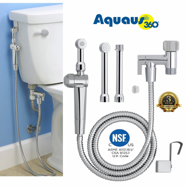 Aquaus Chrome Toilet Mounted Handheld Bidet Sprayer